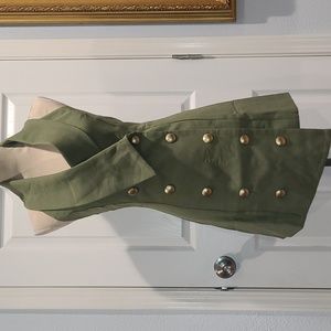 Angel Biba Olive Green Halter Top Vest Style Dress Size Small